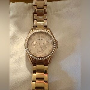 Fossil Women's Rose Gold Watch with Crystal Accents